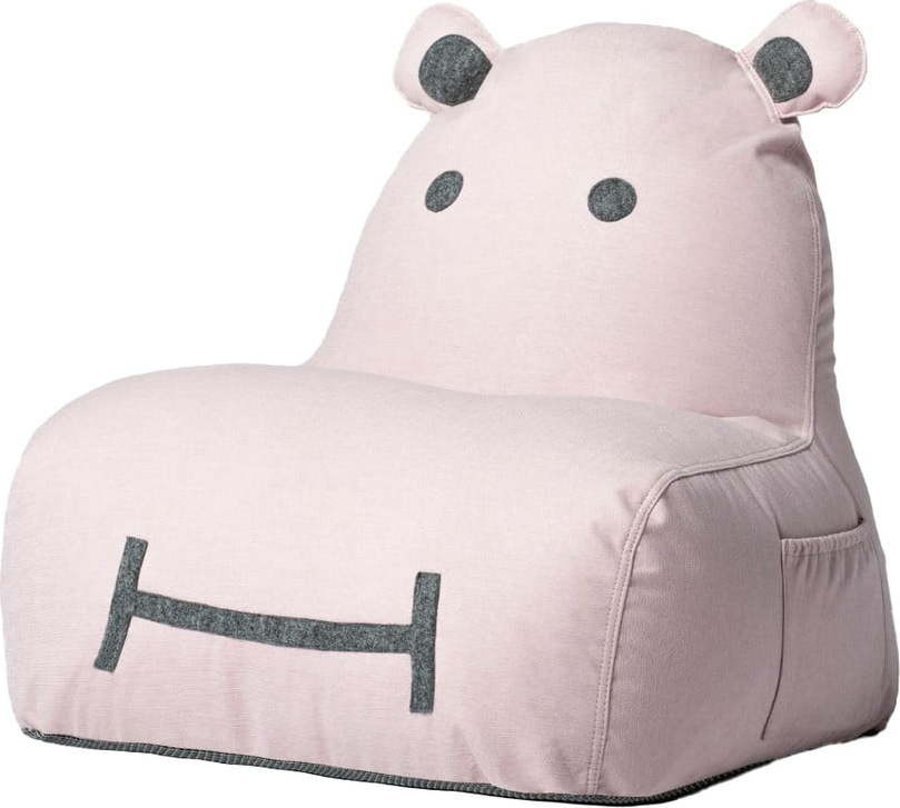 Světle růžový dětský sedací vak Hippo – The Brooklyn Kids
