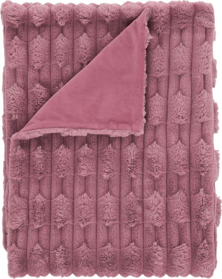 Růžová deka z mikroplyše 150x200 cm Carved Fur – Bianca