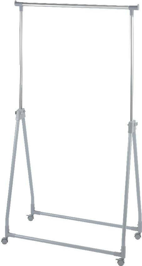 Šedý kovový teleskopický pojízdný stojan na oblečení Foldable – Wenko