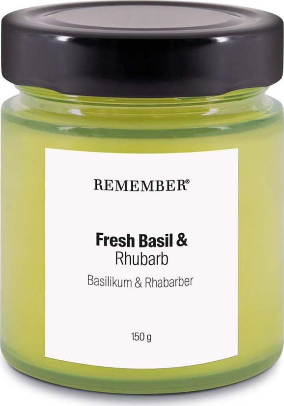 Vonná sojová svíčka doba hoření 35 h Fresh Basil & Rhubarb – Remember