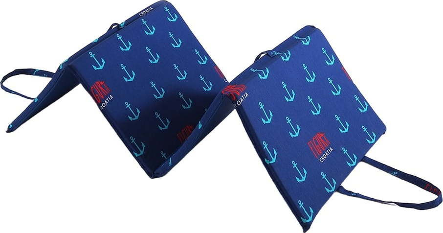 Modrý zahradní podsedák na lehátko 49x137 cm Anchors – B.E.S.
