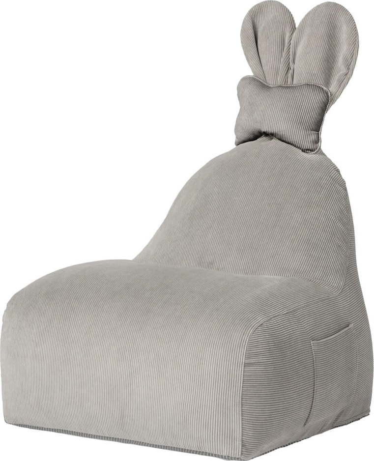 Šedý dětský sedací vak Funny Bunny – The Brooklyn Kids