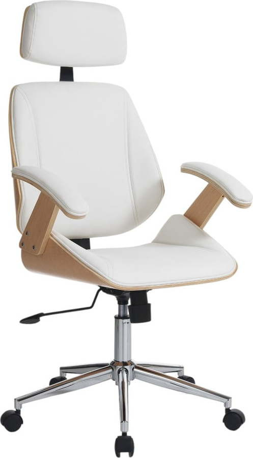 Bílá kancelářská židle z imitace kůže Visby – Tomasucci