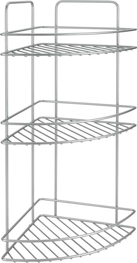 Nástěnná rohová koupelnová polička se třemi patry Metaltex Ref