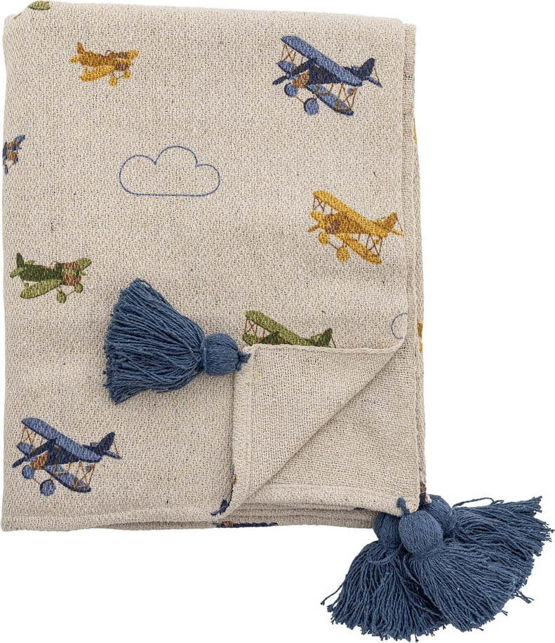 Krémová dětská deka 130x160 cm Plane – Bloomingville Mini