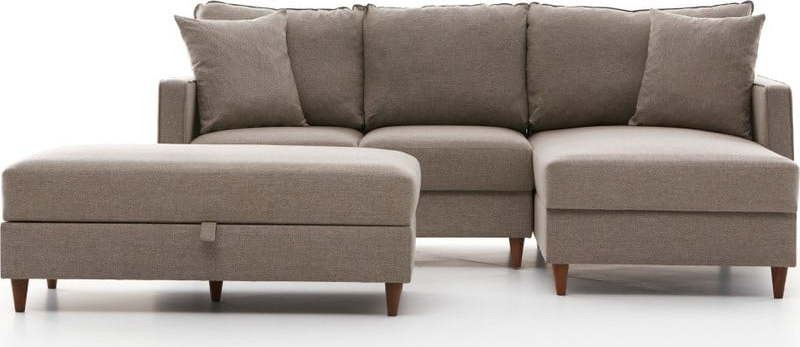 Béžová rohová pohovka (pravý roh) Eva – Balcab Home