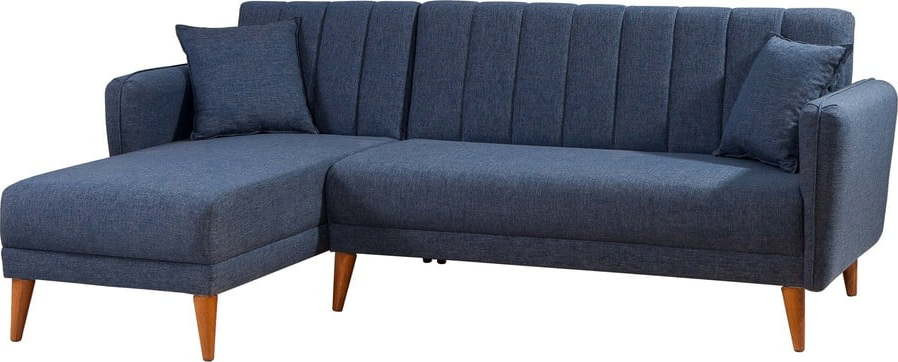 Modrá rozkládací rohová pohovka (levý roh) Aqua – Balcab Home