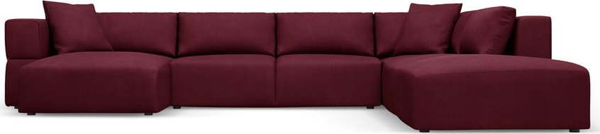 Vínová rohová pohovka do 