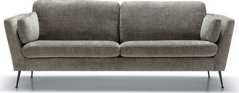 Šedá sametová pohovka 220 cm Mynta – Sits