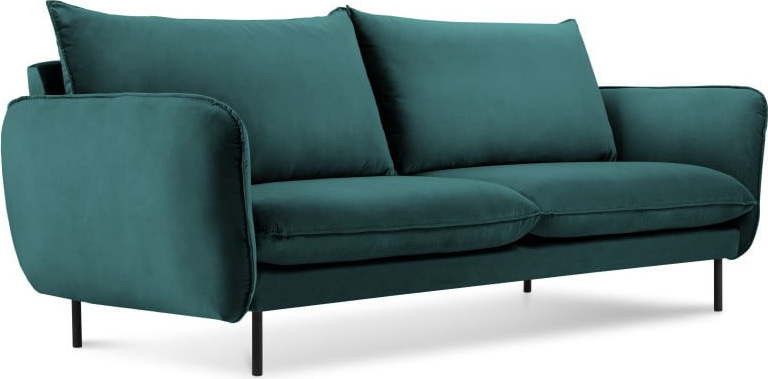 Petrolejově zelená sametová pohovka Cosmopolitan Design Vienna, 160 cm