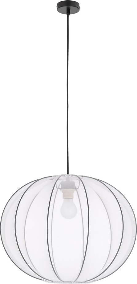 Bílé závěsné svítidlo s textilním stínidlem ø 52 cm Mellow – Candellux Lighting