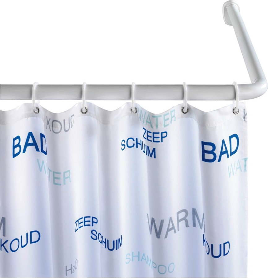 Bílá univerzální rohová tyč na sprchový závěs Wenko, ø 2,5 cm