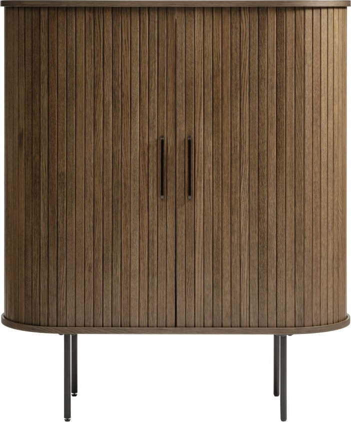 Hnědá skříňka v dekoru dubu s posuvnými dveřmi 100x118 cm Nola – Unique Furniture
