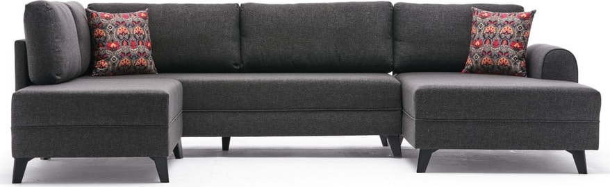 Antracitová rohová pohovka do 