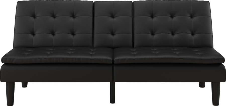 Černá rozkládací pohovka z imitace kůže 191 cm Maine – Støraa