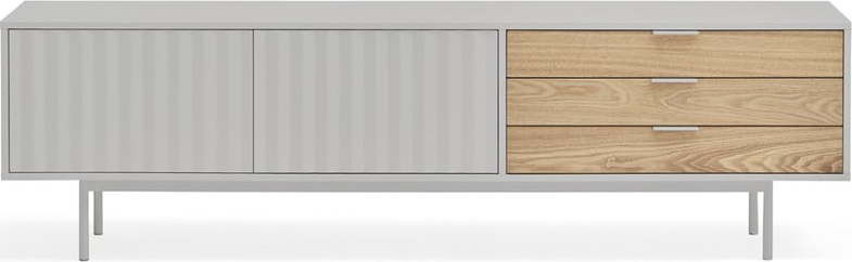 TV stolek v dekoru dubu v šedo-přírodní barvě 180x52 cm Sierra – Teulat
