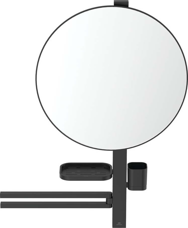 Nástěnné zrcadlo s poličkou a věšákem ø 51 cm ALU+ – Ideal Standard