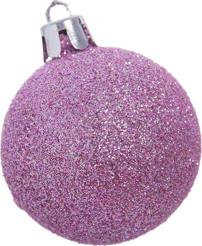 Růžové vánoční ozdoby v sadě 12 ks Casa Selección, ⌀ 4 cm