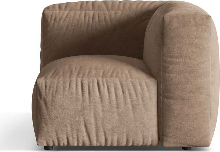 Světle hnědý modul pohovky z textilie bouclé (variabilní roh) Martina – Micadoni Home