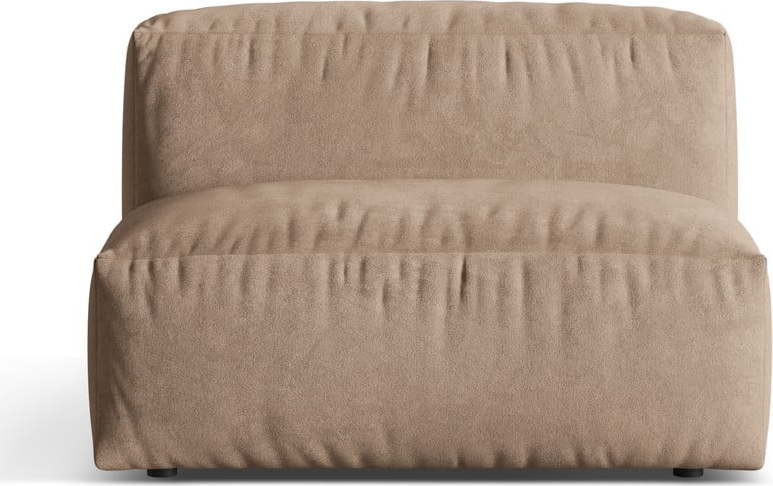 Světle hnědý modul pohovky z textilie bouclé (středový díl) Martina – Micadoni Home