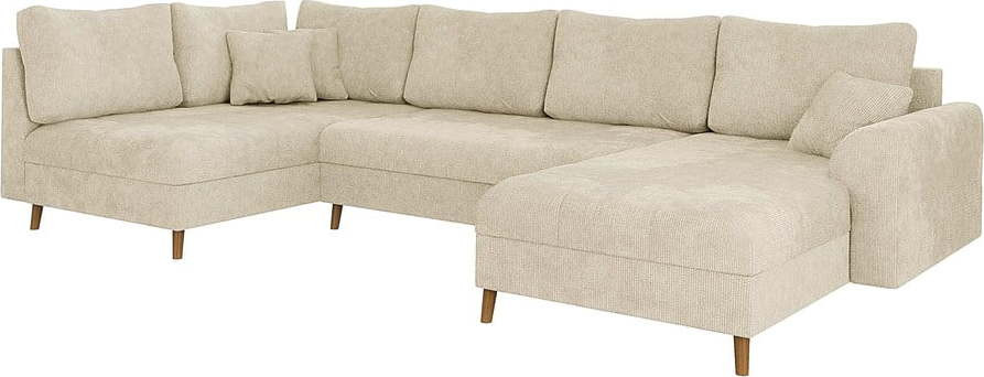 Béžová rohová pohovka (pravý roh/do