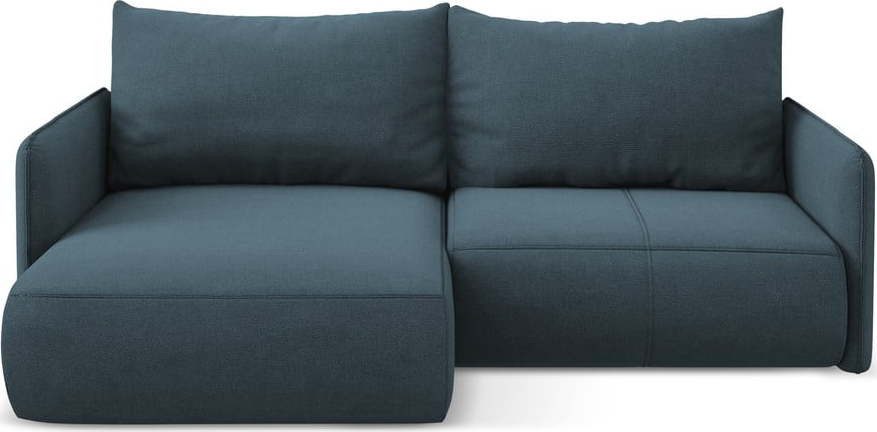 Modrá rozkládací/s úložným prostorem rohová pohovka (levý roh) Nanea – Makamii