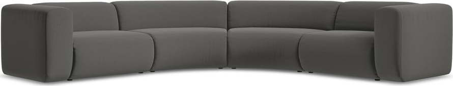 Šedá sametová rohová pohovka Ekahi – Makamii