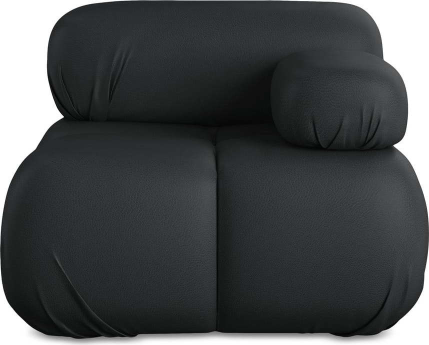 Černý modul pohovky z imitace kůže (pravý roh) Lokua – Makamii