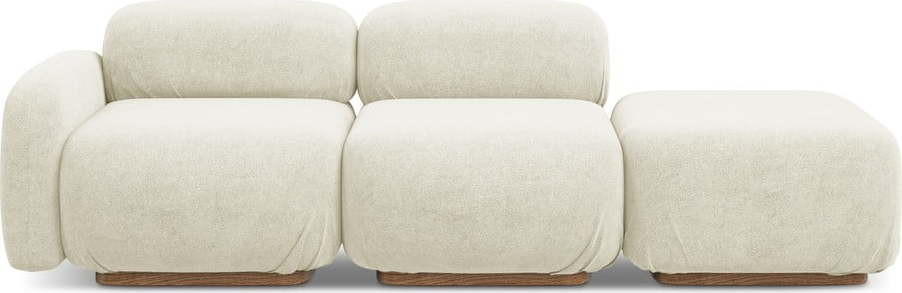 Krémová lenoška z textilie bouclé (pravý roh) Ailani – Makamii