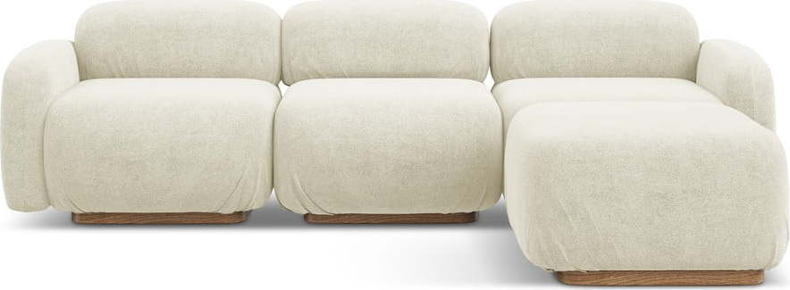 Krémová modulární rohová pohovka z textilie bouclé Ailani – Makamii