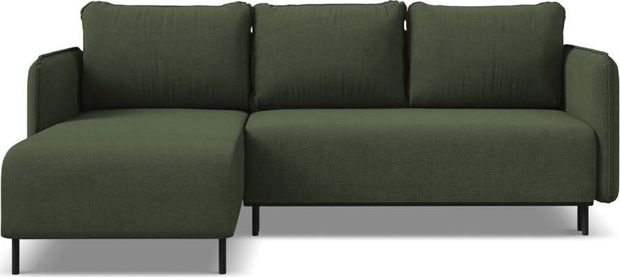 Zelená rozkládací/s úložným prostorem rohová pohovka (levý roh) Luana – Makamii