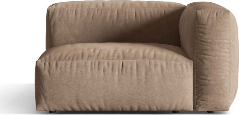 Světle hnědý modul pohovky z textilie bouclé (pravý roh) Martina – Micadoni Home