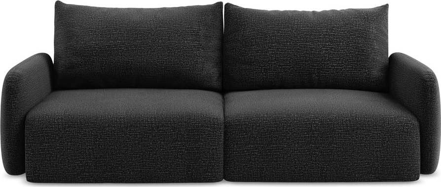 Černá rozkládací/s úložným prostorem pohovka 238 cm Kalena – Makamii