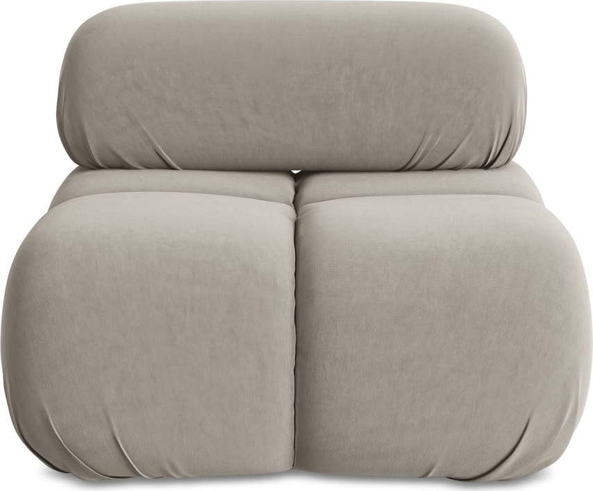 Béžový sametový modul pohovky Lokua – Makamii