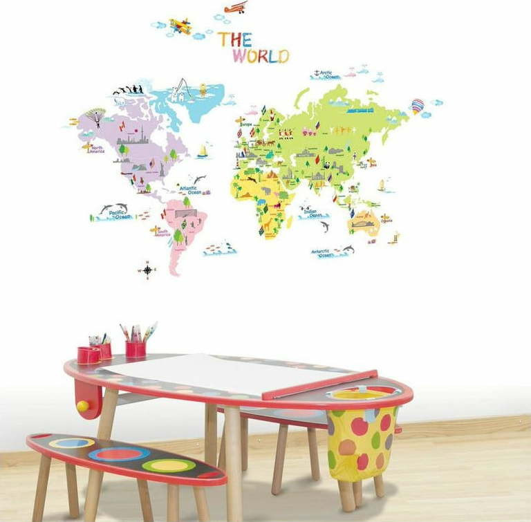 Dětská mapa 135x65 cm World Map – Ambiance