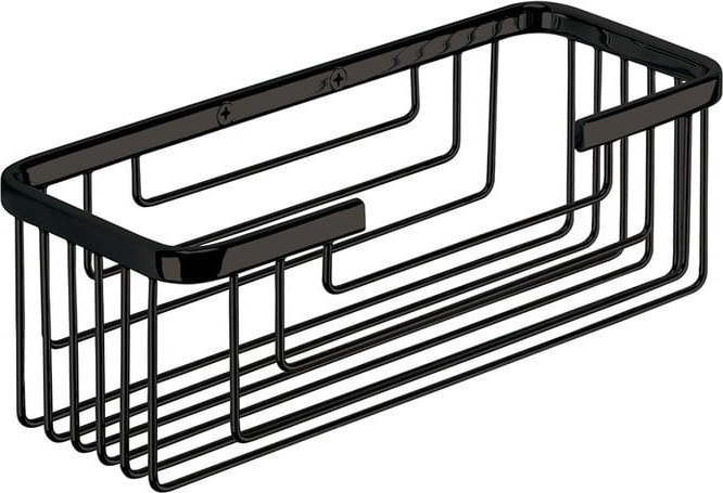 Černá nástěnná koupelnová polička z nerezové oceli Gedy Smart – Sapho