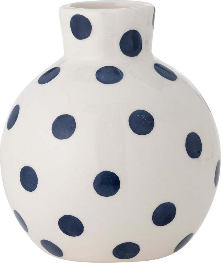 Bílá keramická ručně malovaná váza (výška 11 cm) Fian – Bloomingville