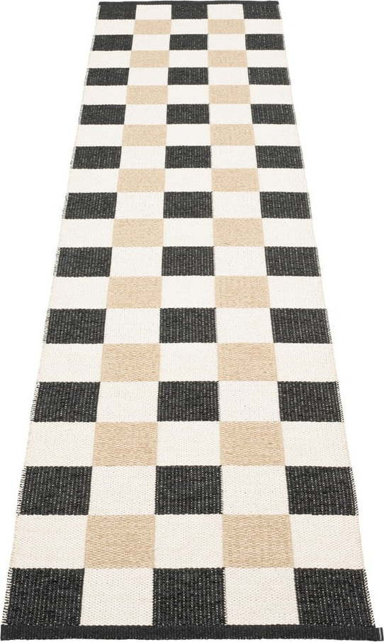 Černo-krémový vnitřní a venkovní běhoun 70x300 cm Pix Black Vanilla – Pappelina