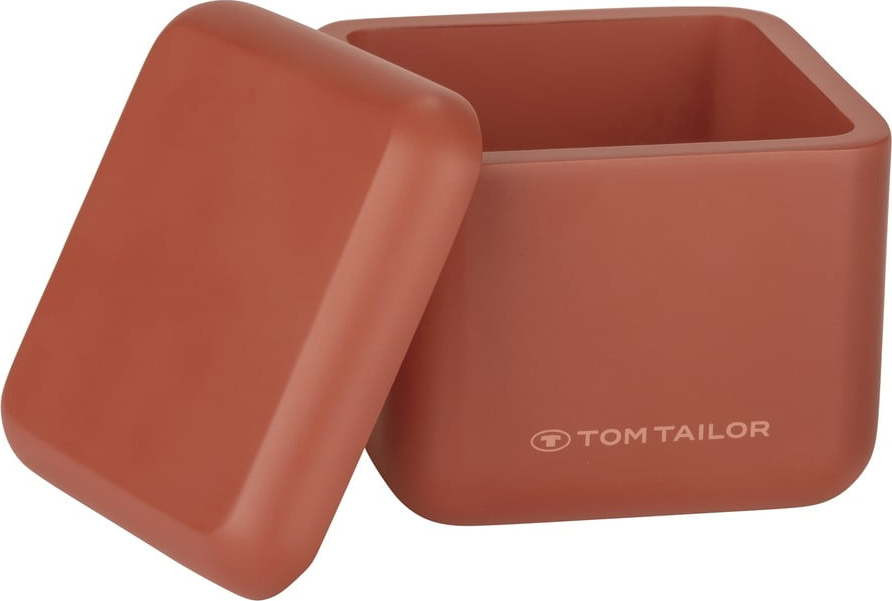 Oranžový koupelnový organizér na vatové tampony z polyresinu Tom Tailor T-Rounded – Wenko