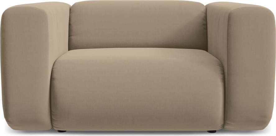 Béžové sametové křeslo Ekahi – Makamii