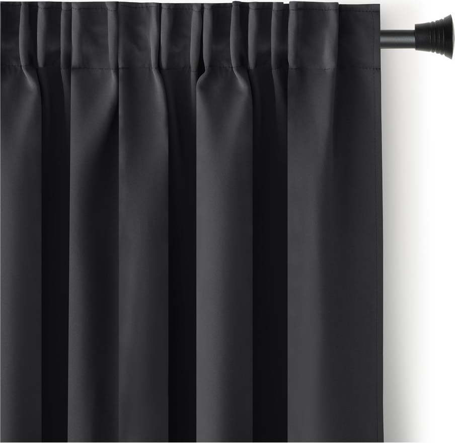 Černý zatemňovací termo závěs 140x245 cm Pleat – Restilo
