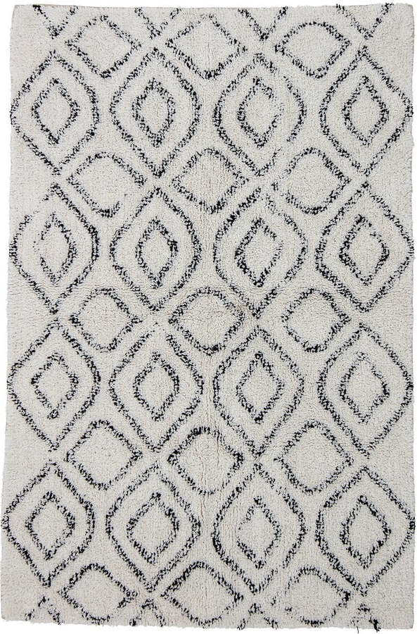 Bílý/šedý bavlněný koberec 90x150 cm Katie – Bloomingville