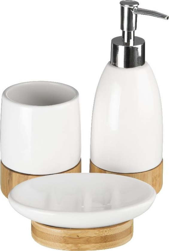 Bílá kamenná sada doplňků do koupelny Earth – Premier Housewares