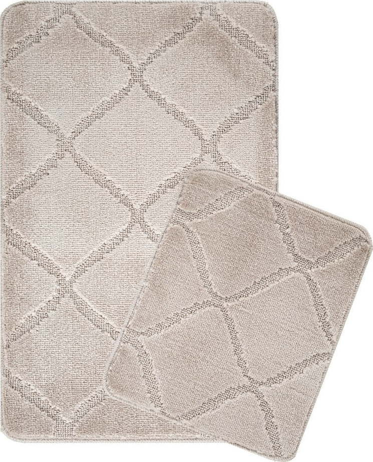 Světle hnědé koupelnové předložky v sadě 2 ks 50x80 cm Cizgili – Foutastic
