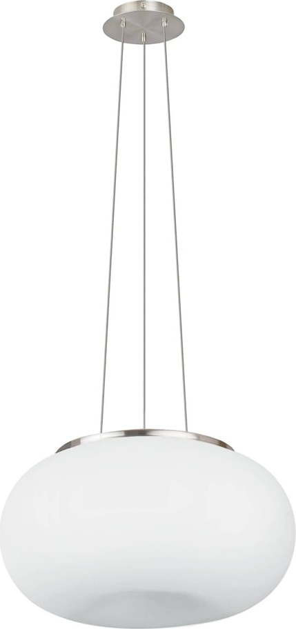 Závěsné svítidlo v bílo-stříbrné barvě se skleněným stínidlem ø 37,5 cm OPTICA – EGLO