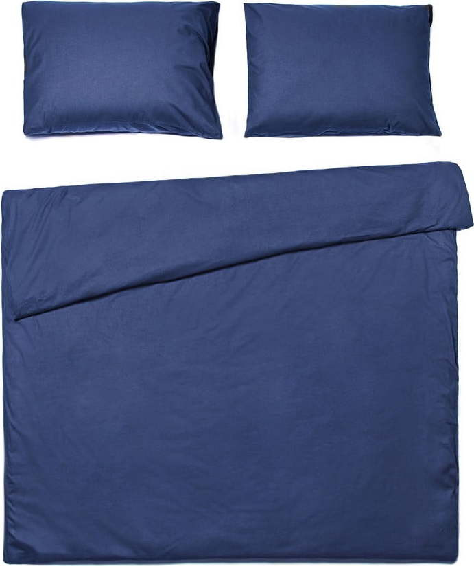 Námořnicky modré bavlněné povlečení na dvoulůžko Bonami Selection, 200 x 220 cm