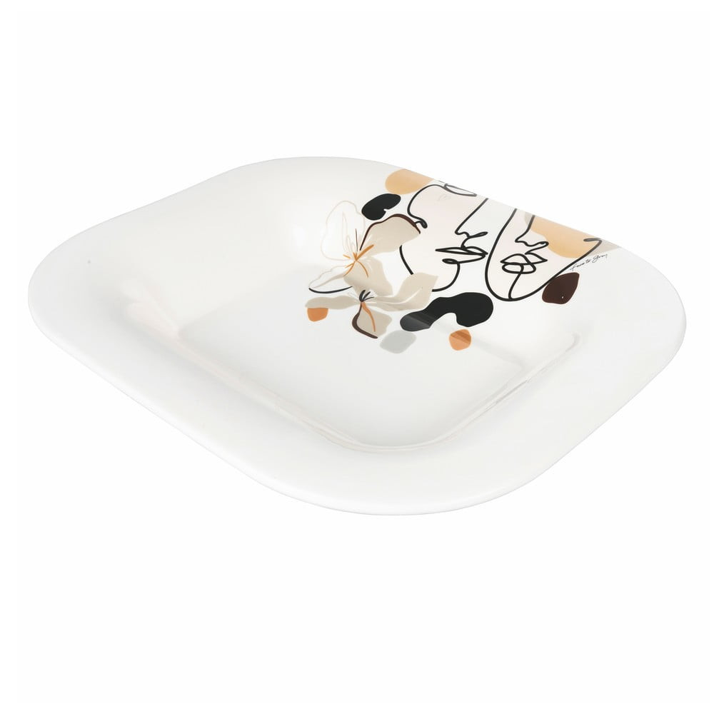 Keramický servírovací talíř VDE Tivoli 1996 Face to Grey, 43,5 x 35,5 cm