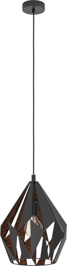 Černé závěsné svítidlo s kovovým stínidlem ø 31 cm CARLTON 1 – EGLO