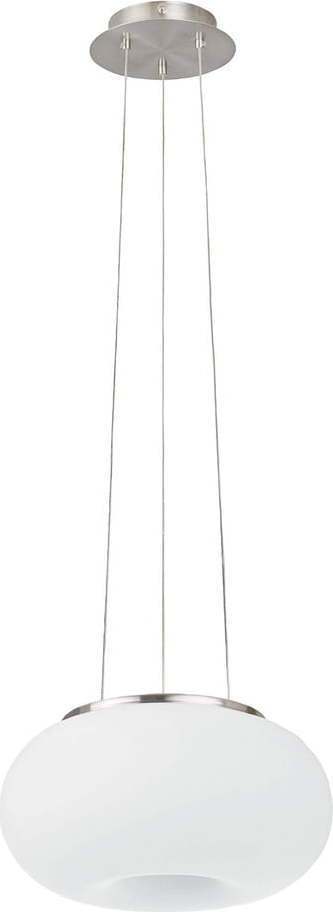 Závěsné svítidlo v bílo-stříbrné barvě se skleněným stínidlem ø 28 cm OPTICA – EGLO