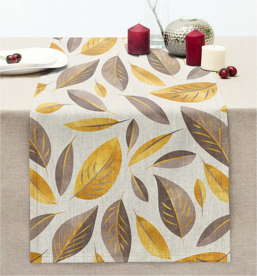 Běhoun na stůl 40x130 cm Yellow And Brown Leaves – Mila Home